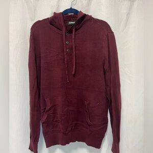 Express Men's Deep Red Hoodie